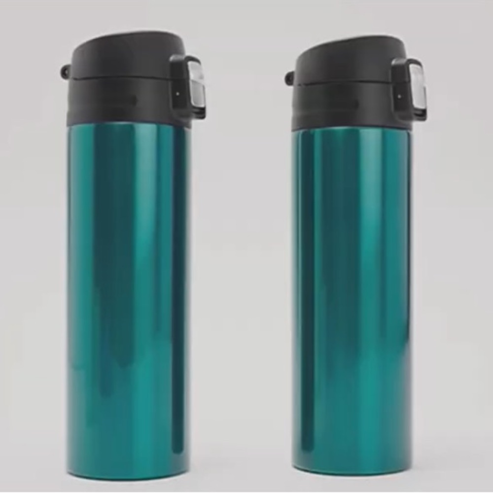 LocknLock Set of 2 Insulated Stainless Steel Tumblers ~ Teal